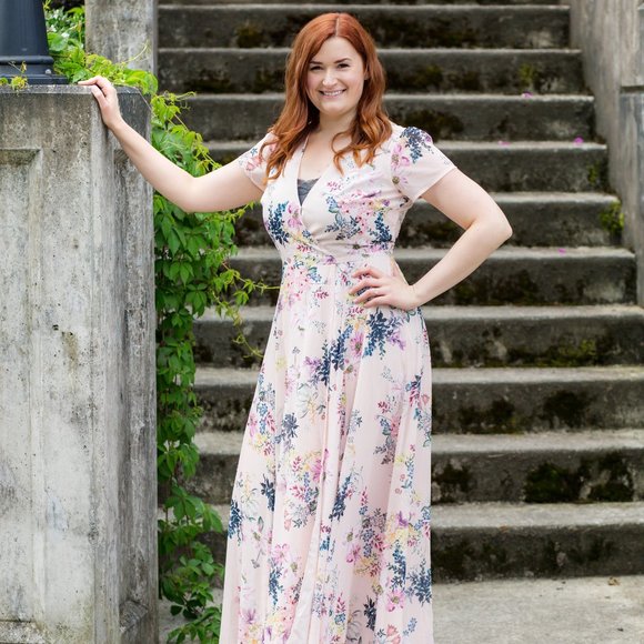 Yumi Kim Calypso Pink Floral Maxi Dress Size Medium - Picture 10 of 17